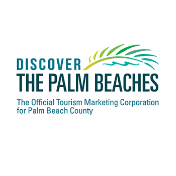 Photo of the Discover the Palm Beach's logo with palm leaf. This link will take you to Discover the Palm Beach's official website; the tourism marketing arm for Palm Beach County.