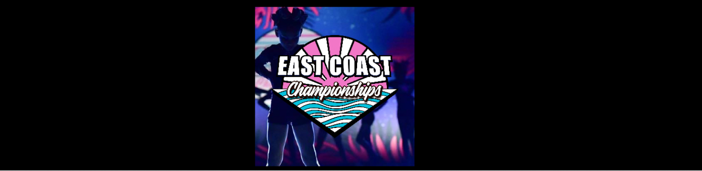 East Coast Championship Logo with little cheerleader in the background