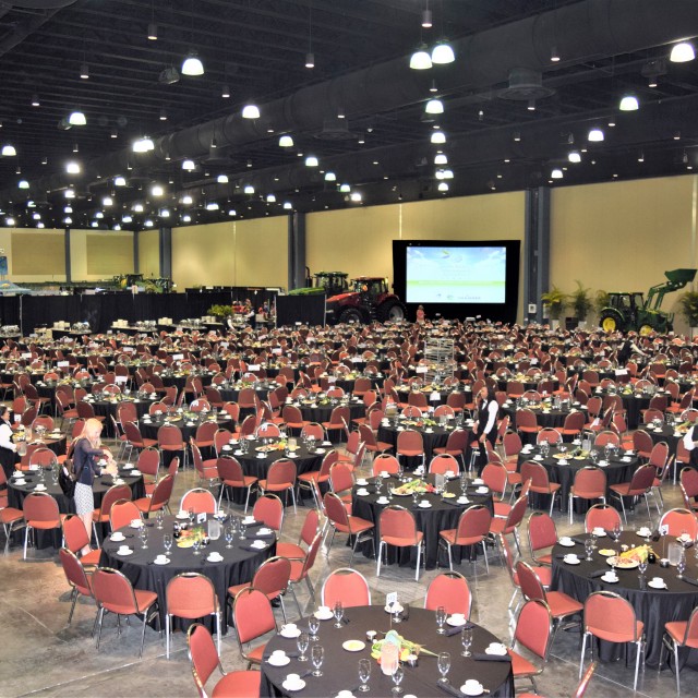 Exhibit Hall B set up Banquet Style